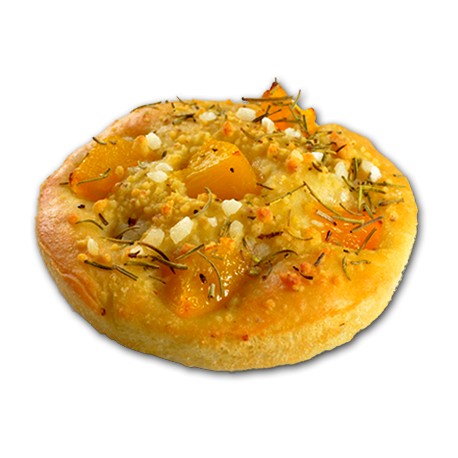 Mini Focaccia from Milano with peach and rosemary 75g